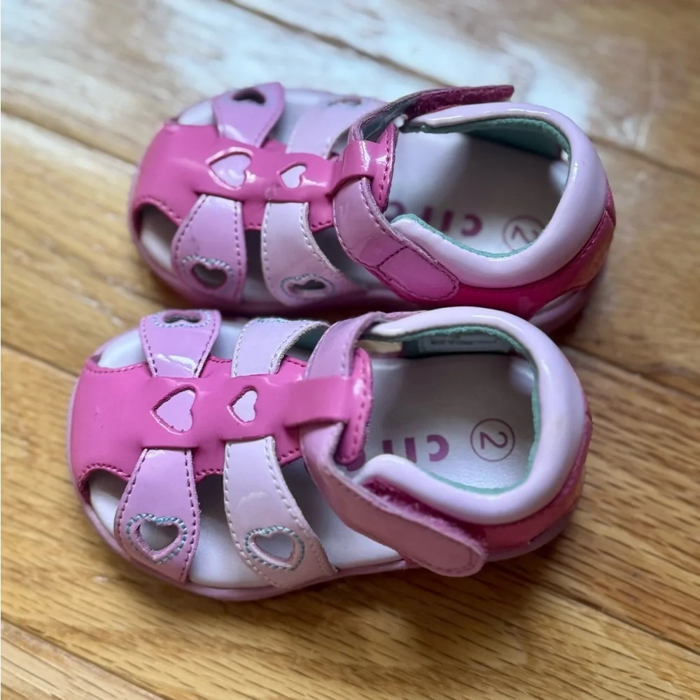 Pink Heart Kids Sandals